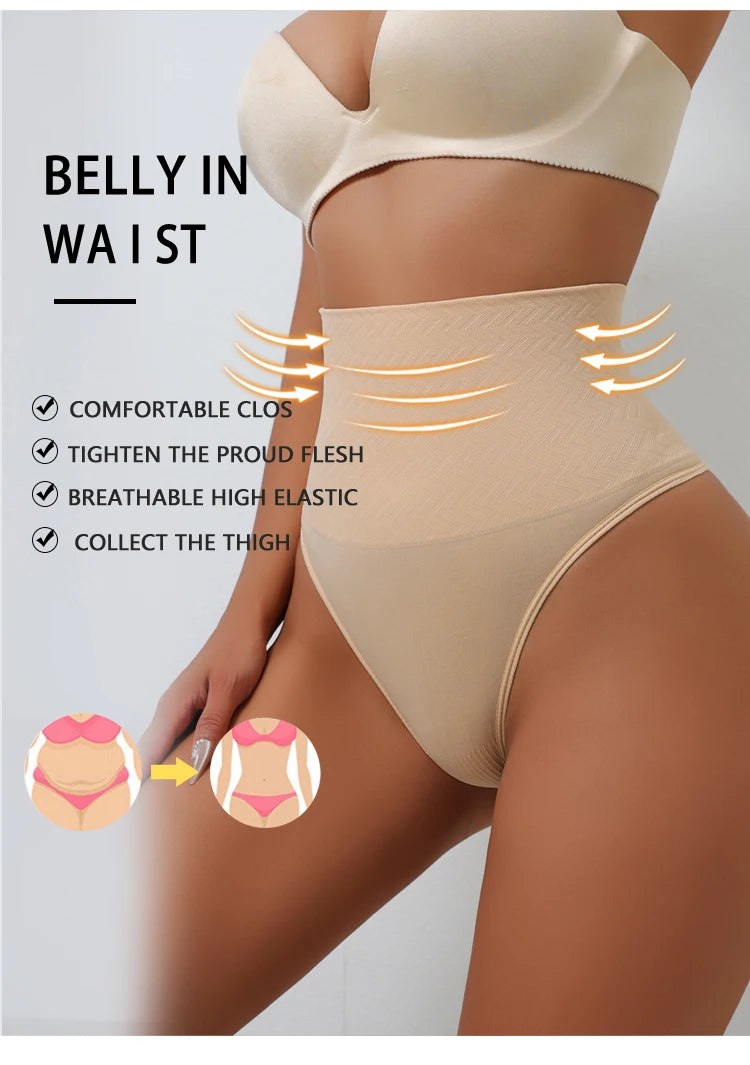 High Waist Thongs Seamless Women Panties G-String Lingerie Tummy Control Shaping Girdle Shaper Underwear