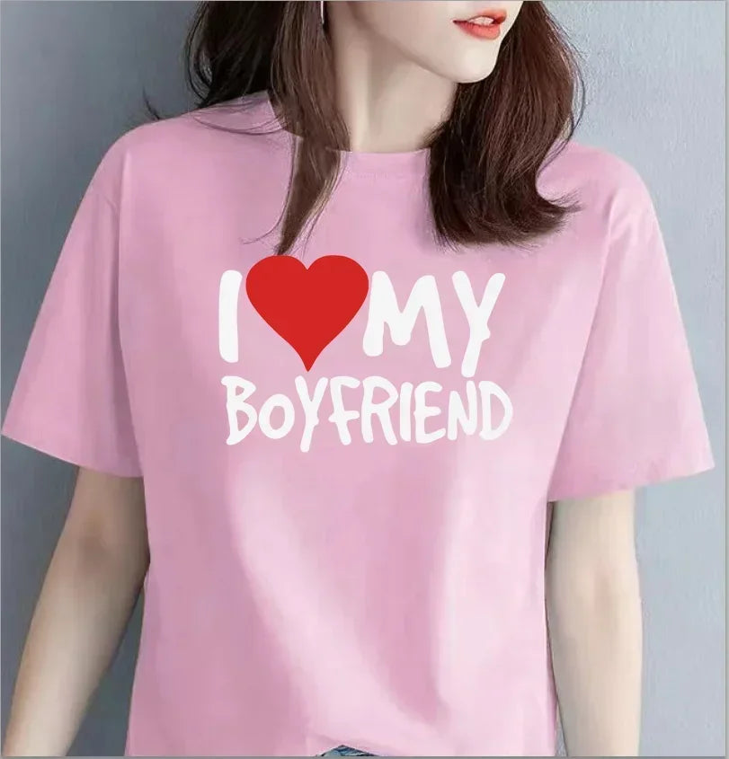 I Love My Husband Boyfriend WOMENS T-SHIRT Tee Birthday Girlfriend Wife Partner Funny Kawaii Clothes Oversized T Shirt Tops Tee