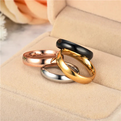 Simple 6mm Titanium Ring Women Men Prevent Allergy High Polished Wedding Rings Stainless Steel Couple Finger Jewelry Gifts