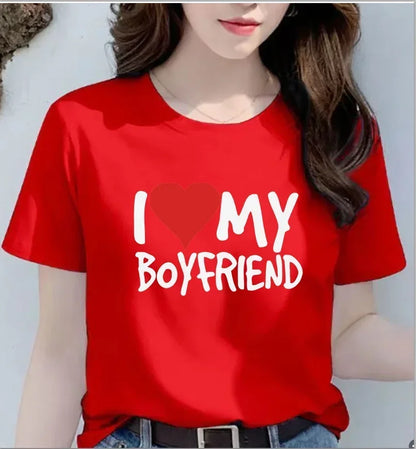I Love My Husband Boyfriend WOMENS T-SHIRT Tee Birthday Girlfriend Wife Partner Funny Kawaii Clothes Oversized T Shirt Tops Tee