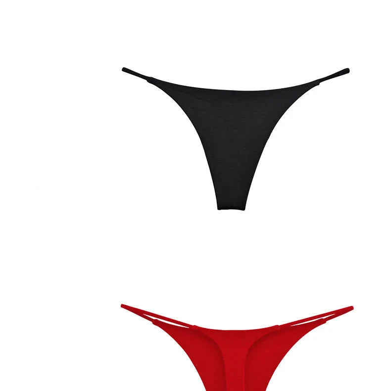 Sexy thong low waist lingerie for women underwear thin belt double layer bikini cotton  panties lenceria femenina tangas mujer