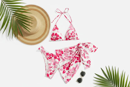 European and American Sexy Swimsuit Skirt Bikini Three-Piece Set