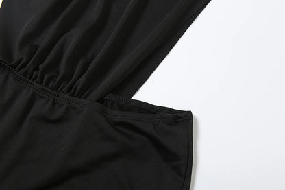 Weird Puss Sexy Women Romper Sleeveless Hollow Patchwork Summer o-Neck Hipster Solid Skinny Stretch Clubwear Ruched Playsuit