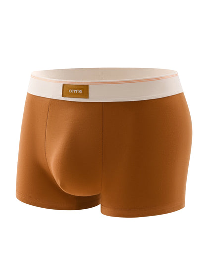 Men's 4-piece underwear, cotton soft and comfortable casual daily boxer briefs, solid color trendy personality shorts