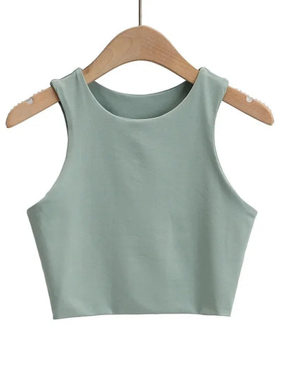 Summer Fashion Women Sexy Slim Tops O-neck Sleeveless Double Nylon Ladies Good Quality Tank Tops 6 Colors