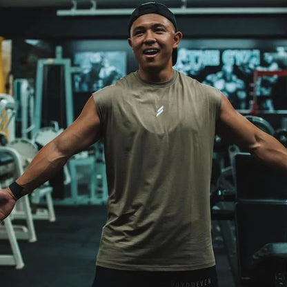 Camiseta deportiva sin mangas para hombre, chaleco de secado rápido, transpirable, holgado, para entrenamiento, Verano