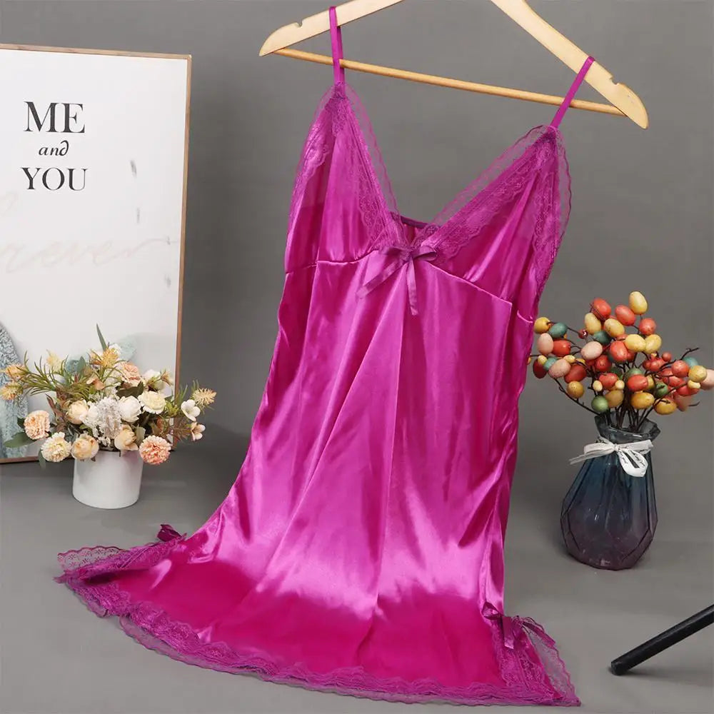 Sexy Lace Patchwork Camisola Lingerie Nighty Wedding Dress Sleep Wear Nightdress Clothes Women's Nightgowns Sexy Nightwear