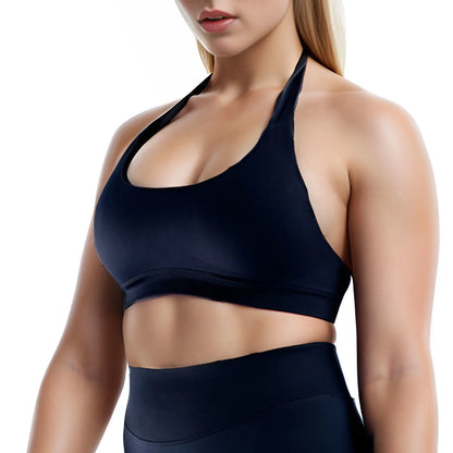 NCLAGEN Impact Sports Bra Women Seamless Halter Top High Support Push-up Open Back Gym wear Fitness Yoga Workout underwear