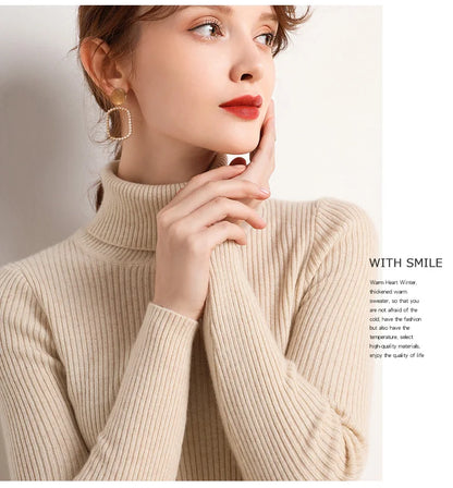 Heliar Women Fall Turtleneck Sweater Knitted Soft Pullovers Cashmere Jumpers Basic Soft Sweaters For Women 2024 Autumn Winter