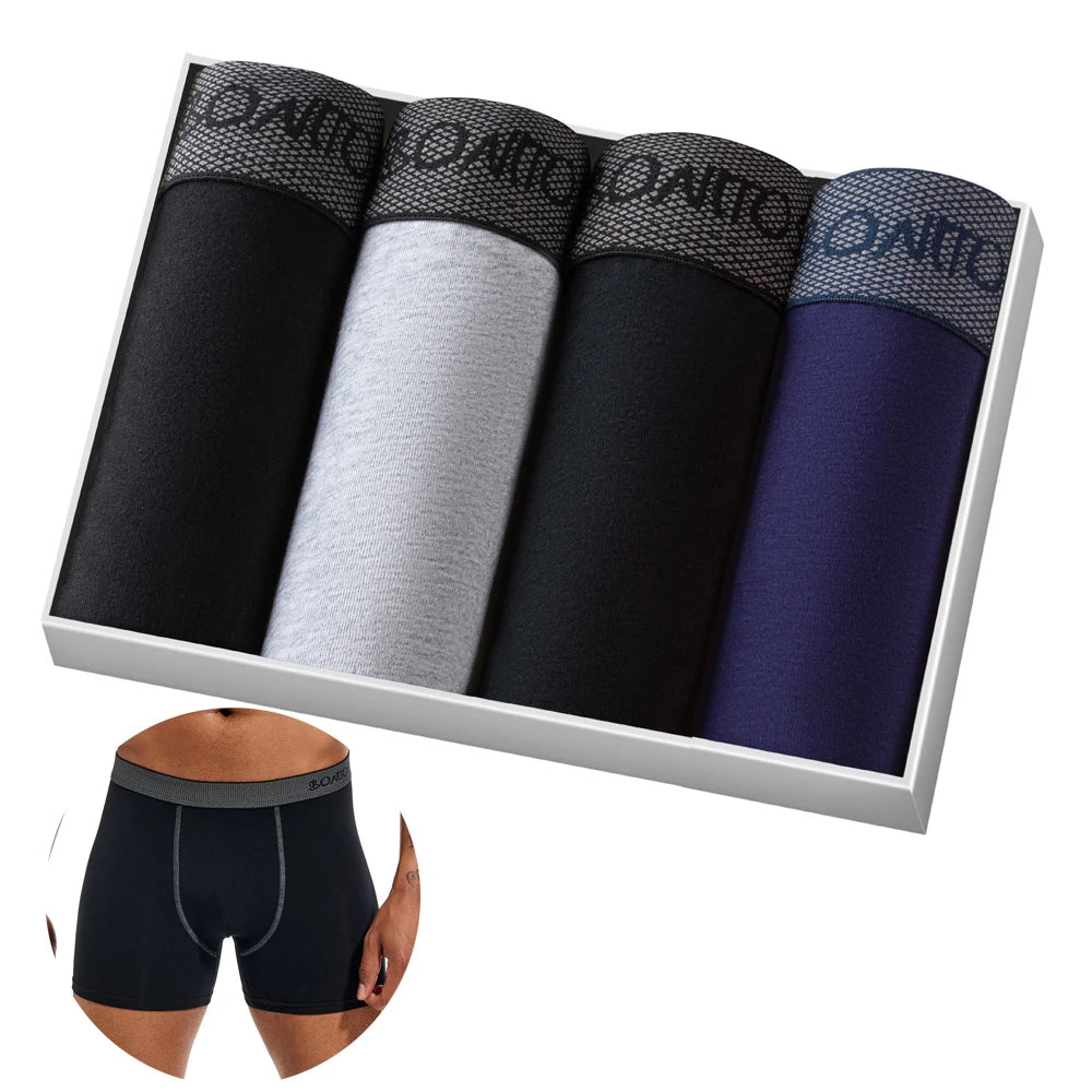 Boxer Shorts Men's Panties Homme Underpants Boxershorts Underwear for Man Cotton Male Couple Sexy Set Calecon Lot Soft Box 4pcs