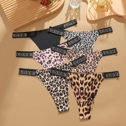 Low Waist Sexy Panties Women Thongs Rhinestones Letter Diamonds G-string Sports Thong Shorts Briefs T-back Size XS-XL 3Pcs