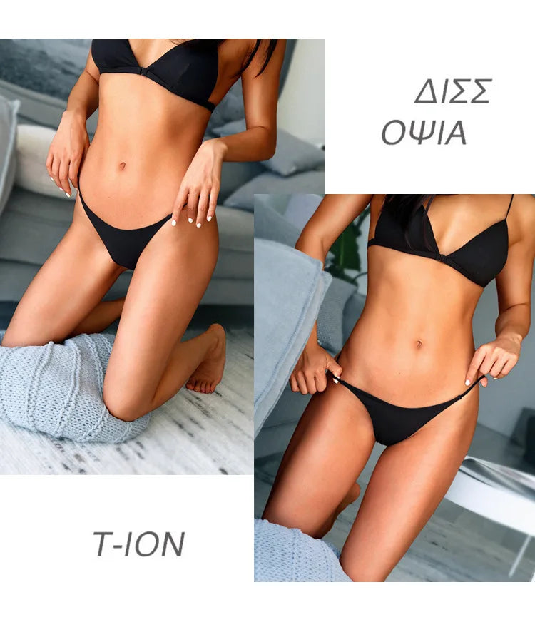 Sexy thong low waist lingerie for women underwear thin belt double layer bikini cotton  panties lenceria femenina tangas mujer