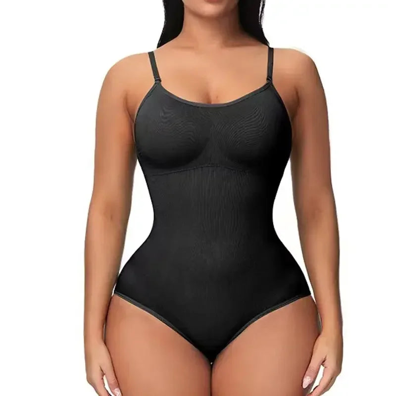 Solid Seamless Brief Shaping Shapewear Bodysuit, Tummy Control Butt Lifting Slimmer Body Shaper, Women's Underwear