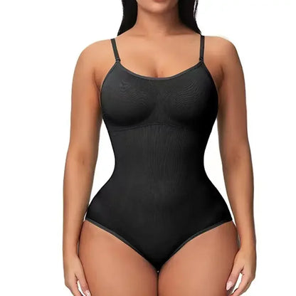 Solid Seamless Brief Shaping Shapewear Bodysuit, Tummy Control Butt Lifting Slimmer Body Shaper, Women's Underwear