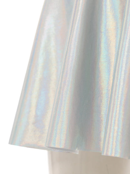 Adult Silver Astronaut Costume Women Alien Tutu Dress Suit Space Cadet Tulle Skirt Jumpsuit Halloween Cosplay Party Dress Up