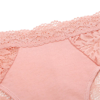 Sexy Perspective Women Back Lace Panties Patchwork Cotton Underpants Hollow Out Lingerie Underwear Comfortable Briefs 3PCS