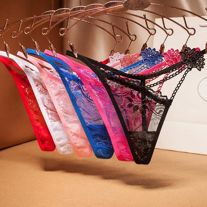 Sexy Ultra Thin Lace Fashion Thong Ladies Sexy Transparent T-Line Panties Low Rise Sexy Underwear Women