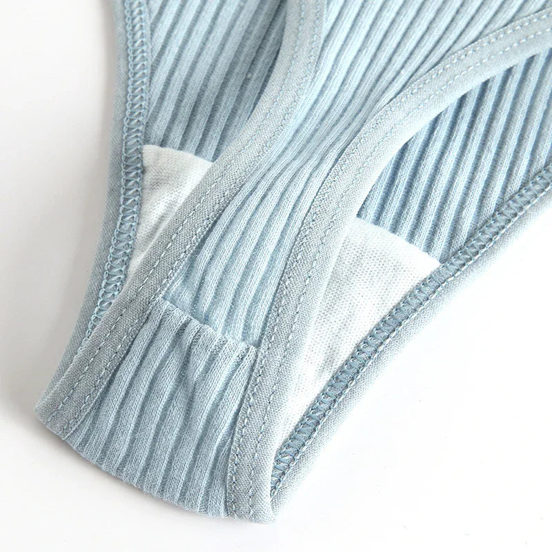 4Pcs Women's Panties G-Strings Set Fashion New Striped Soft Cotton Underwear Sexy Lingerie Sports Breathable Cozy