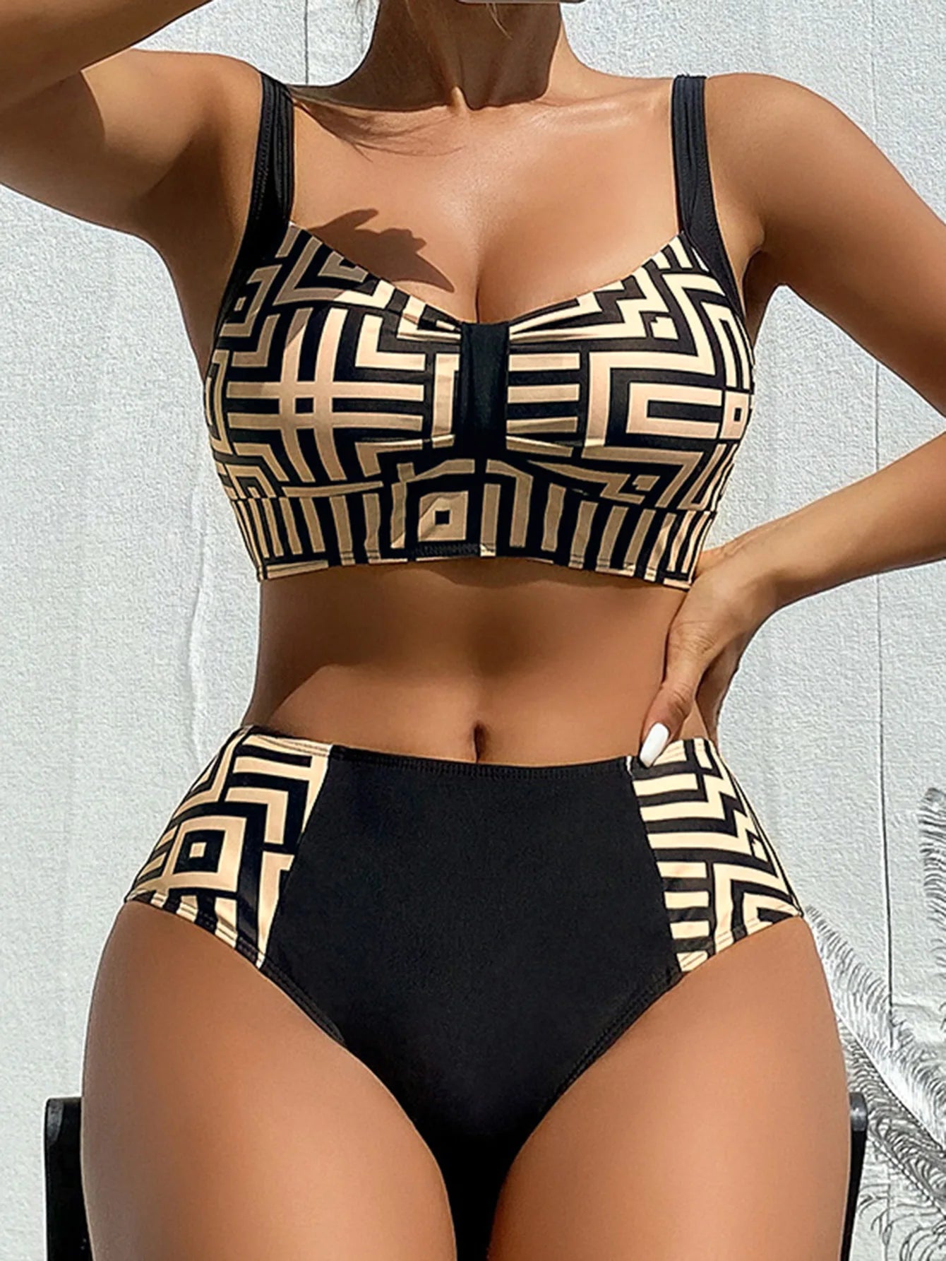 Women High Waisted Bikini Tummy Control Swimsuits Two Piece Women Sexy Bikini Set