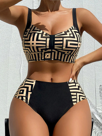 Women High Waisted Bikini Tummy Control Swimsuits Two Piece Women Sexy Bikini Set