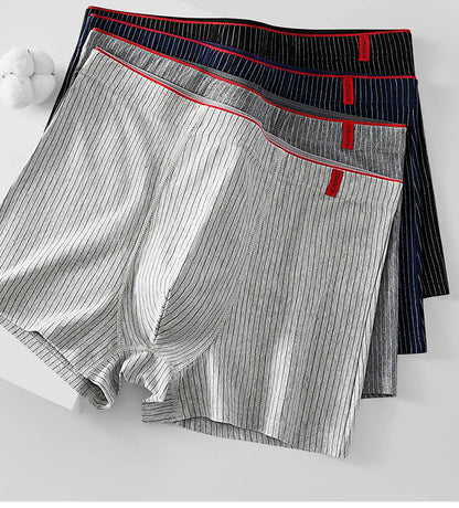 Men's boxer underwear Soft, breathable and comfortable men's briefs Striped trendy personality casual loose boxers