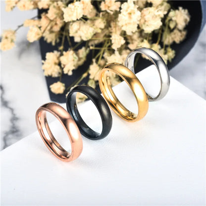 Simple 6mm Titanium Ring Women Men Prevent Allergy High Polished Wedding Rings Stainless Steel Couple Finger Jewelry Gifts