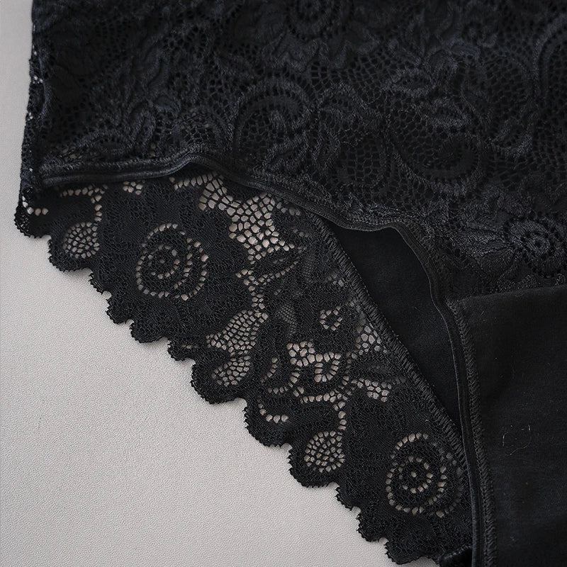Luxury Floral Embroidery Lace Panties Women Briefs Sexy Hollow 3PCS Lingerie Female Underwear Ladies Breathable Underpants