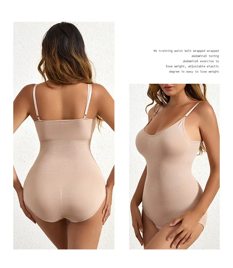 Solid Seamless Brief Shaping Shapewear Bodysuit, Tummy Control Butt Lifting Slimmer Body Shaper, Women's Underwear