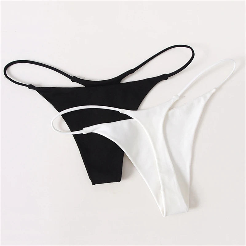 Sexy thong low waist lingerie for women underwear thin belt double layer bikini cotton  panties lenceria femenina tangas mujer