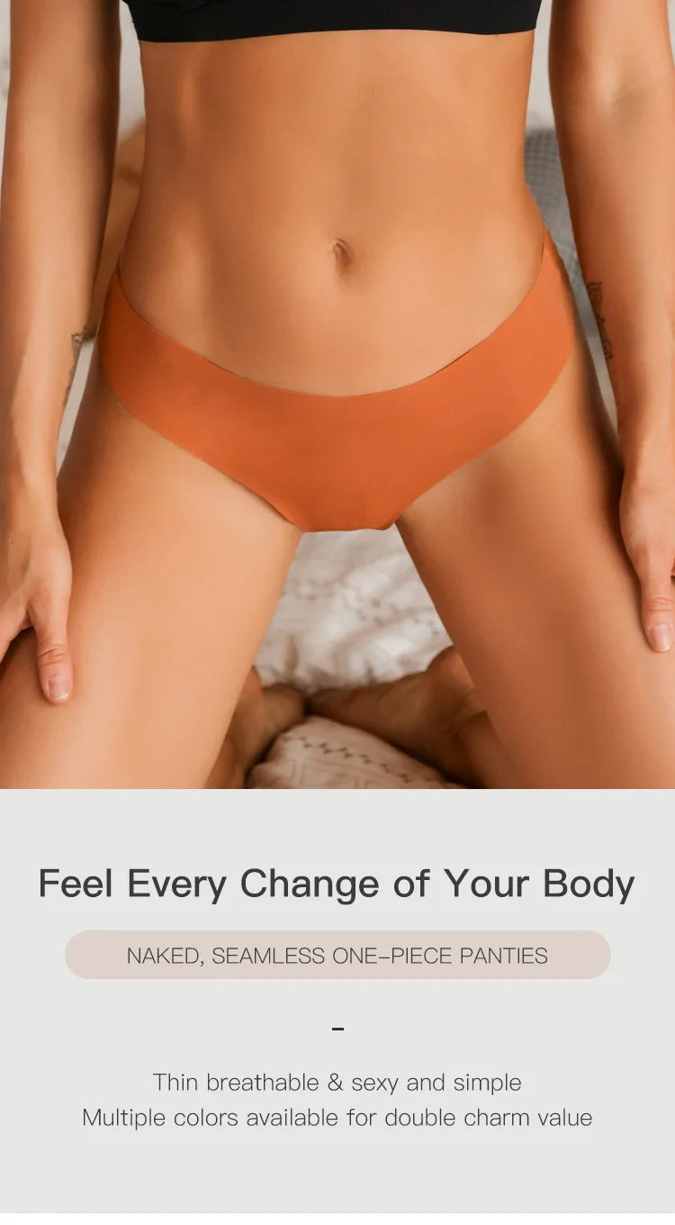 Seamless Thong Women Panties Sexy G String Ice Silk Underwear T Back Sports Yoga Girls Briefs Traceless Plus Size S-XL