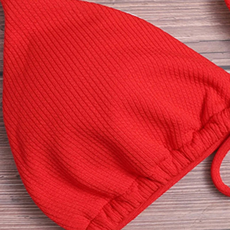 Bikini High Waist Strapless Sexy Bikini Women Swimwear Women  Fashion Swimsuit Padded Bathing Suit Monokin Pure Color