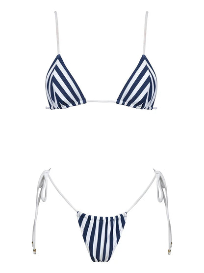 ZRTAK New Arrival Triangle Bikini Women Striped Swimsuit Micro Swimwear Print Bathing Suit Brazilian Sexy Beach Wear