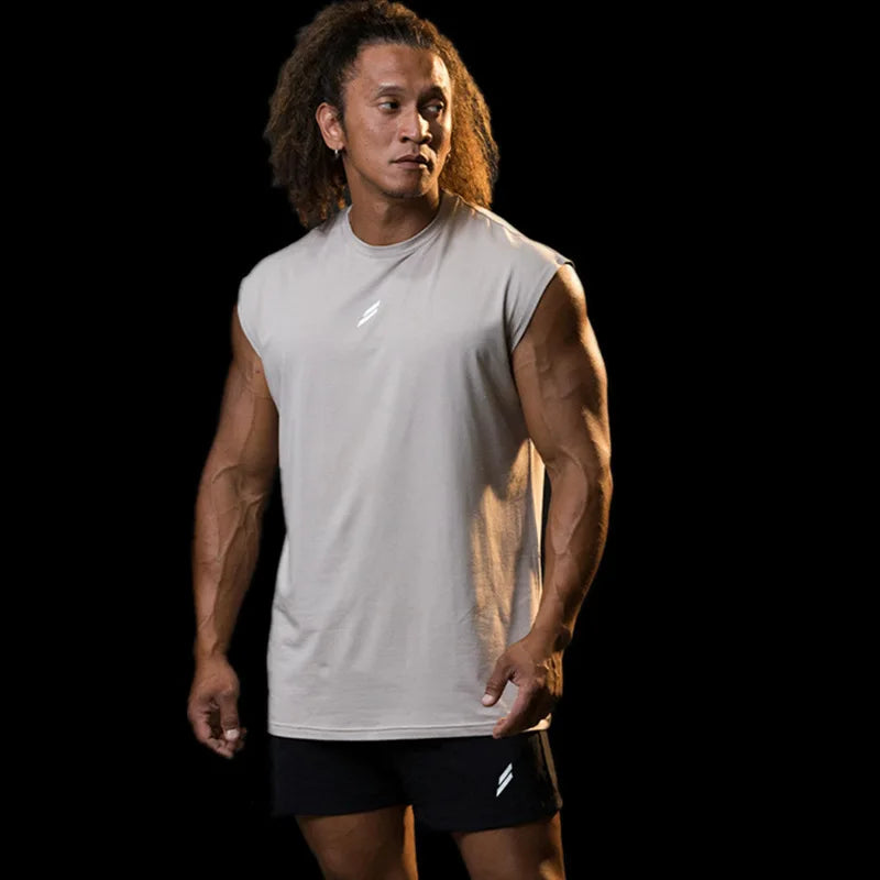 Camiseta deportiva sin mangas para hombre, chaleco de secado rápido, transpirable, holgado, para entrenamiento, Verano