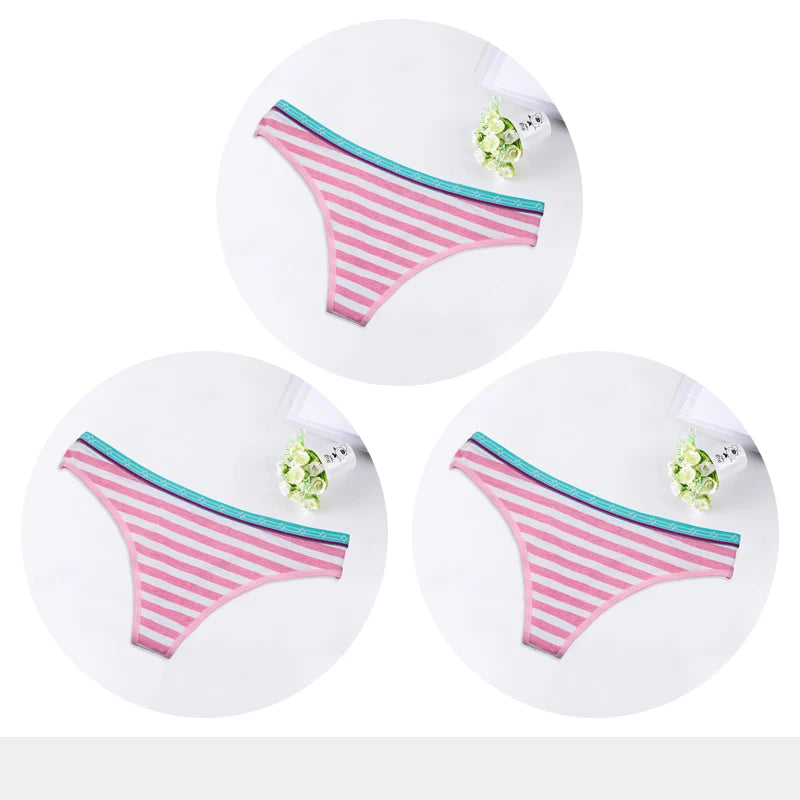 Sexy G-String Cotton Women's Panties Underwear for Women Ladies Thong T-back Briefs Girls Underpants Bikini Lingerie 3 Pcs/lot