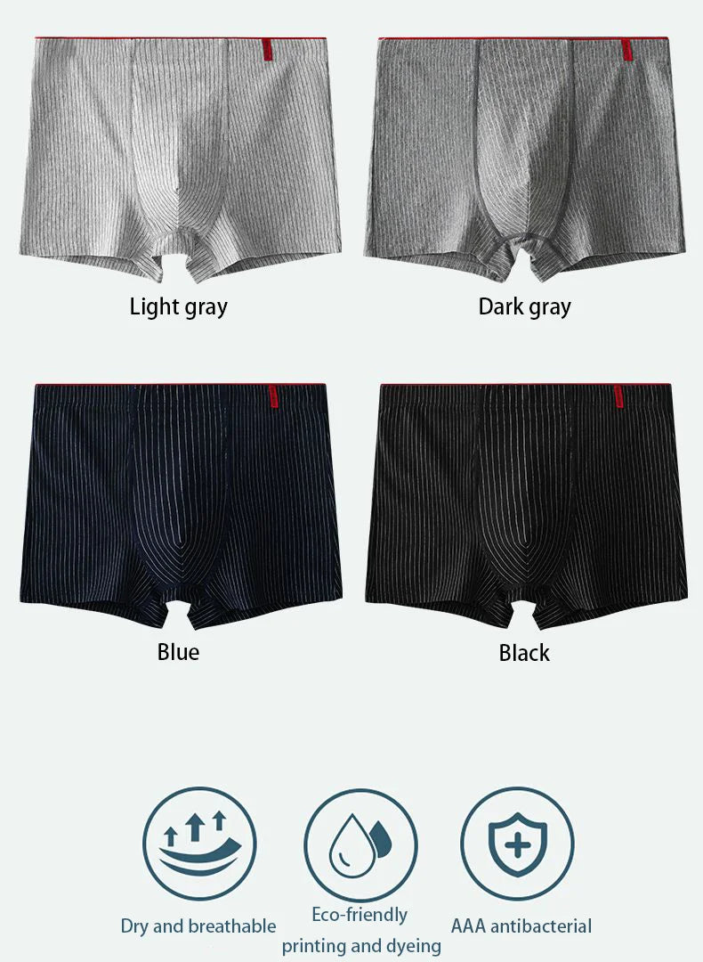 Men's boxer underwear Soft, breathable and comfortable men's briefs Striped trendy personality casual loose boxers