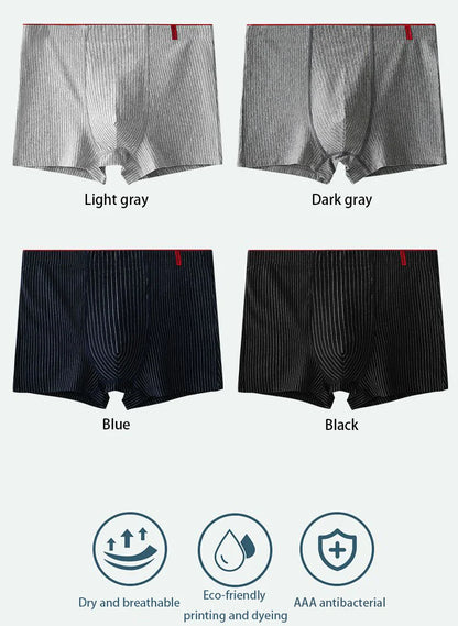 Men's boxer underwear Soft, breathable and comfortable men's briefs Striped trendy personality casual loose boxers