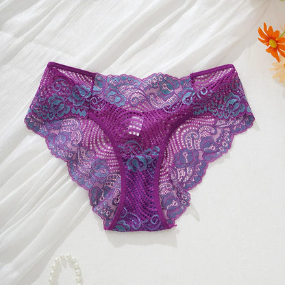 5pcs/pack Embroidery Floral Sexy Women Panties Breathable Comfort Sexy Lingerie Elegant Lady Briefs Multi Color Female Underwear