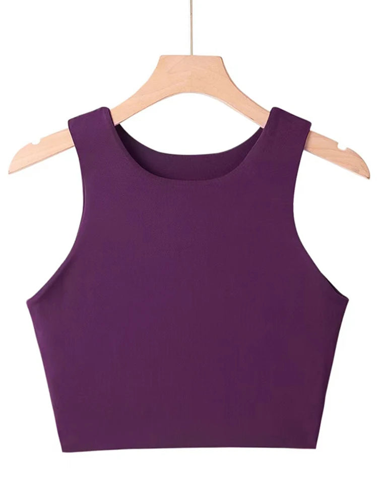Summer Fashion Women Sexy Slim Tops O-neck Sleeveless Double Nylon Ladies Good Quality Tank Tops 6 Colors
