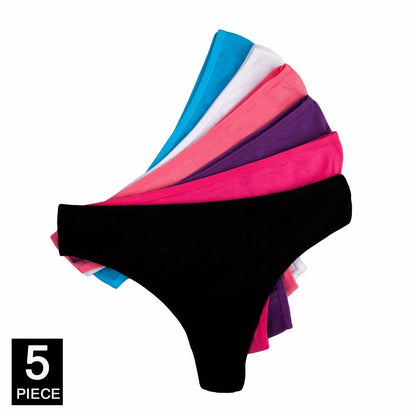 Sexy Thong 5 Pcs for Women Girls Cotton G-Strings Ladies Panties,Cute Cat Print Thongs