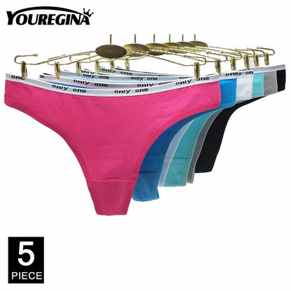 Women Panties Cotton Sexy Strings Tangas Mujer Female Underwear Big Size M XXL Thongs Breathable Lingerie G-string 5 pcs/lot
