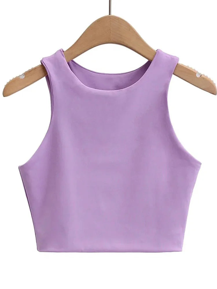 Summer Fashion Women Sexy Slim Tops O-neck Sleeveless Double Nylon Ladies Good Quality Tank Tops 6 Colors
