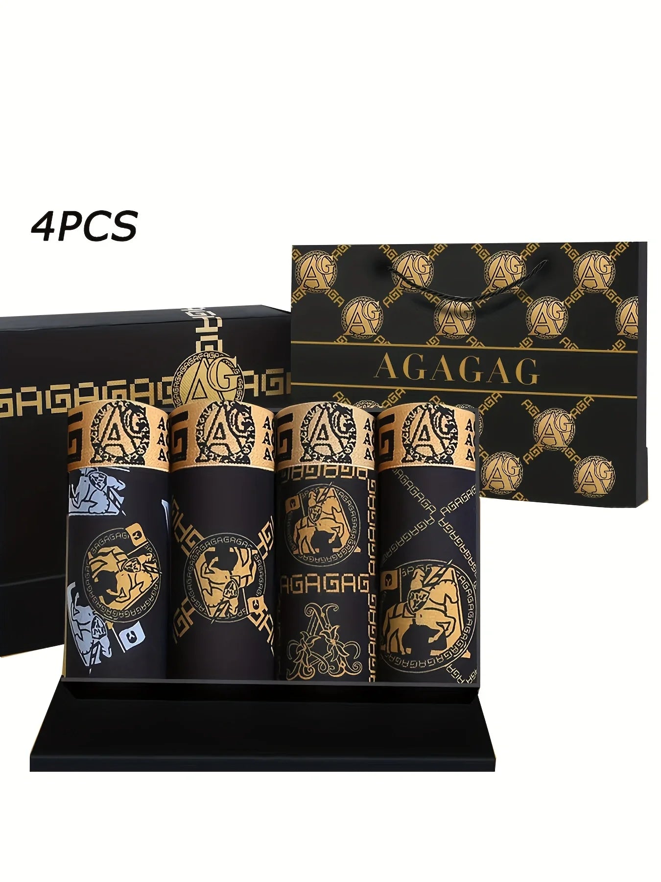 Men's Underwear Sexy Boxer Antibacterial Breathable Retro Print 4pcs Men Boxer Shorts Boys Thin Flat Corner Panties