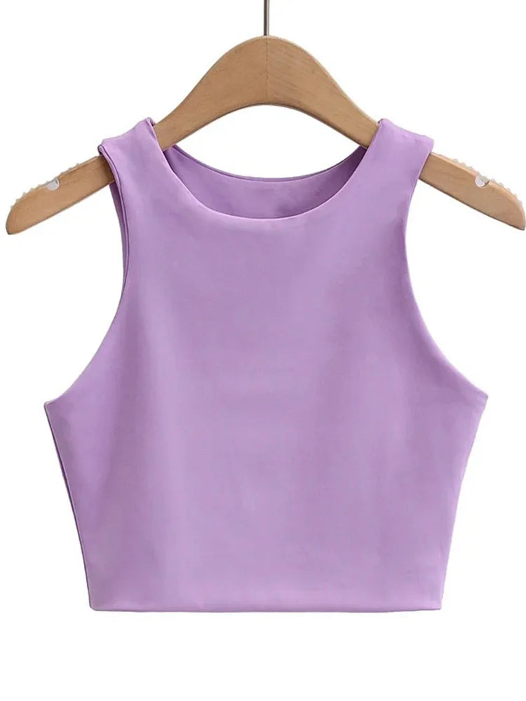 Summer Fashion Women Sexy Slim Tops O-neck Sleeveless Double Nylon Ladies Good Quality Tank Tops 6 Colors