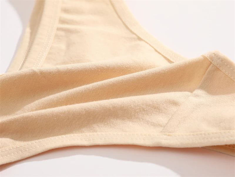 Women Cotton Thongs Female Sexy Low Waist Panties G-String Underwear Thongs Striped Panties Female Underwear T-Back Intimat 4PCS