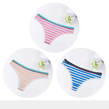 Sexy G-String Cotton Women's Panties Underwear for Women Ladies Thong T-back Briefs Girls Underpants Bikini Lingerie 3 Pcs/lot