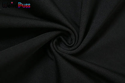 Weird Puss Beach Style Women Bikini 2 Piece Set Sexy Mesh Patchwork One Shoulder Bra Top+Bandage Briefs Vacation Trend Clubwear