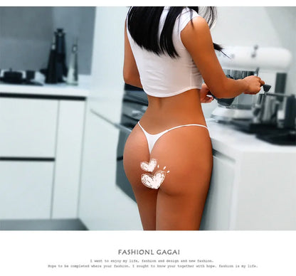 Sexy thong low waist lingerie for women underwear thin belt double layer bikini cotton  panties lenceria femenina tangas mujer