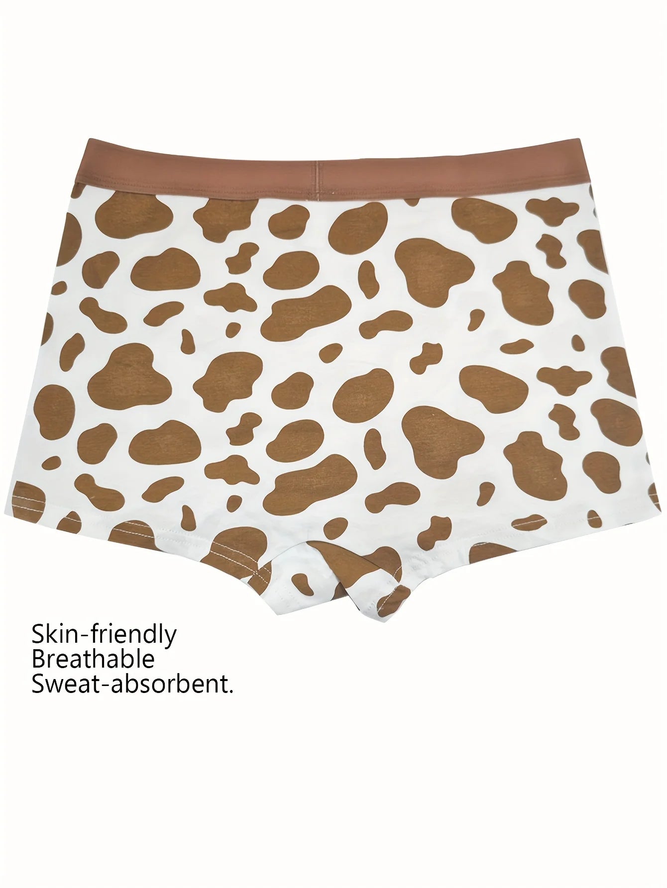 Random color: 3 stripes of cow print, widened waist, seamless, breathable, briefs, women's underwear, sporty women's thin style