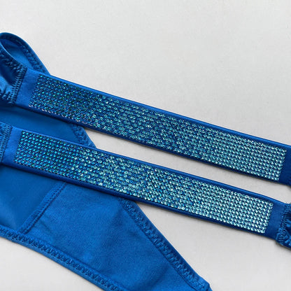 Letter Sexy Panties Women Thongs Rhinestones Diamonds G-string Sports Thong Low Waist Shorts Briefs T-back Fitness S-XL