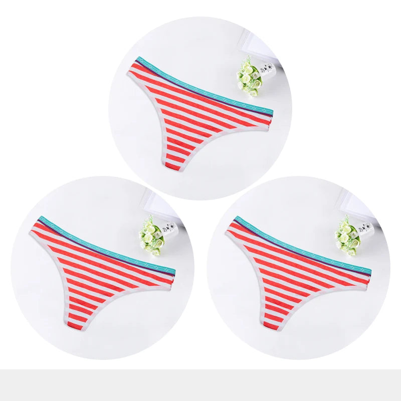 Sexy G-String Cotton Women's Panties Underwear for Women Ladies Thong T-back Briefs Girls Underpants Bikini Lingerie 3 Pcs/lot